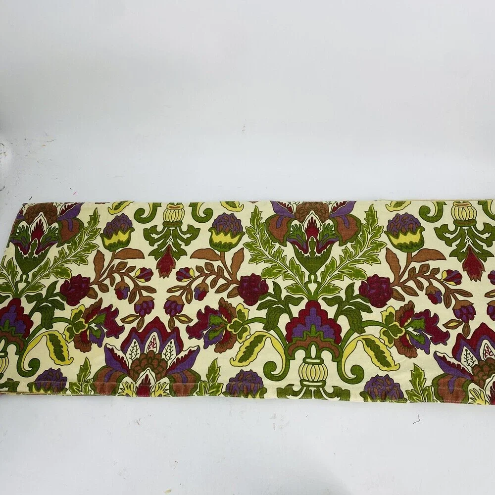 World Market Table Runner French Retro Acanthus Artichoke Floral 16x50